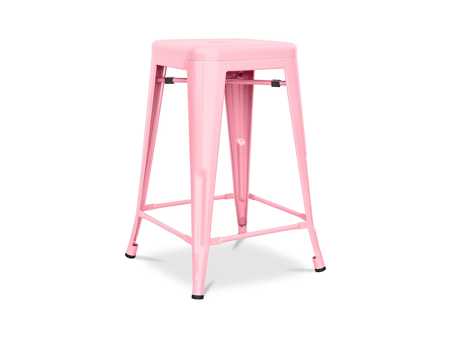 Tabouret de bar - Design industriel - Acier mat - 60cm - Nouvelle édition - Stylix Rose
