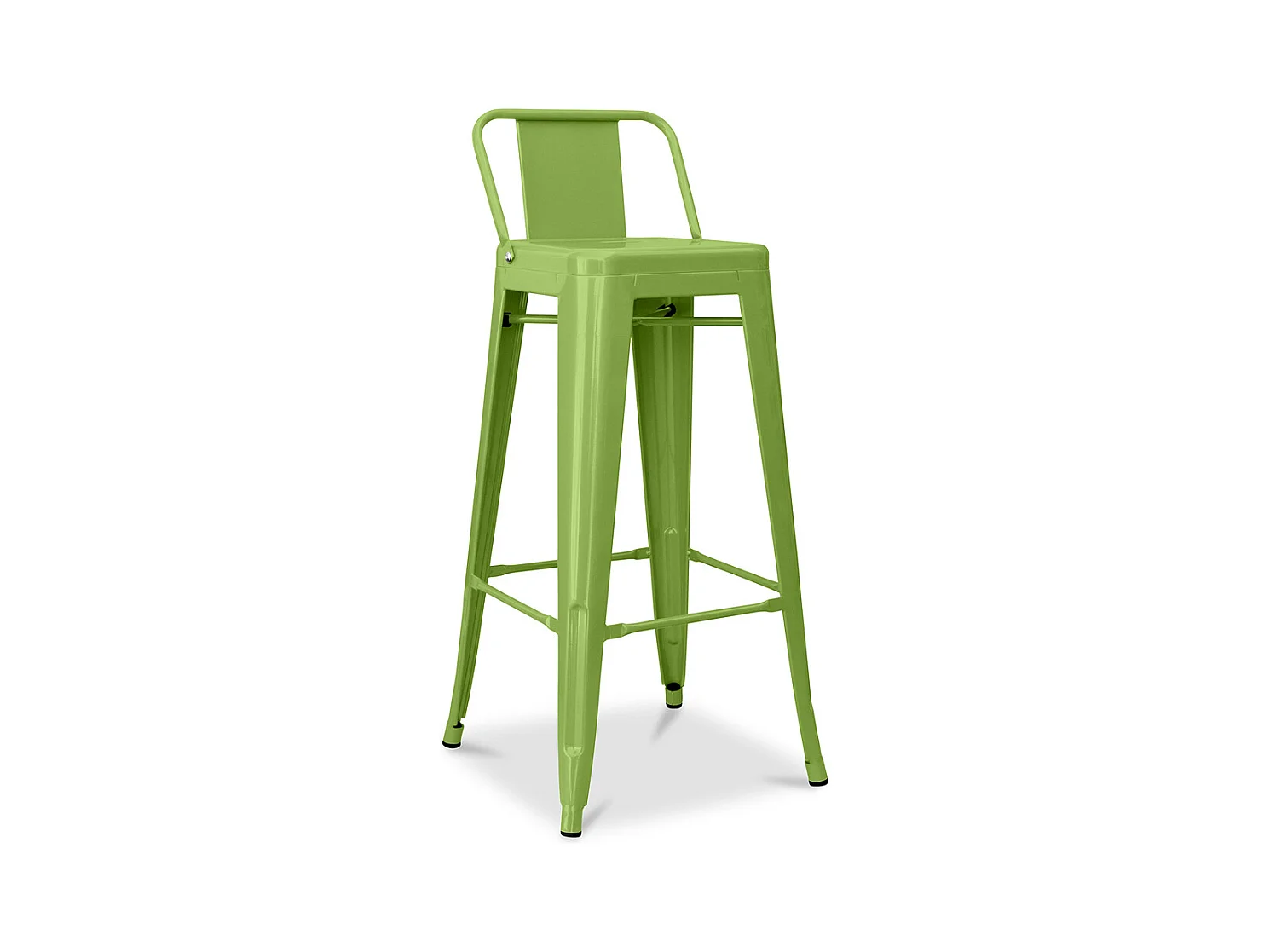 Tabouret de bar avec dossier - Design industriel - 76cm - Nouvelle édition - Stylix Vert clair