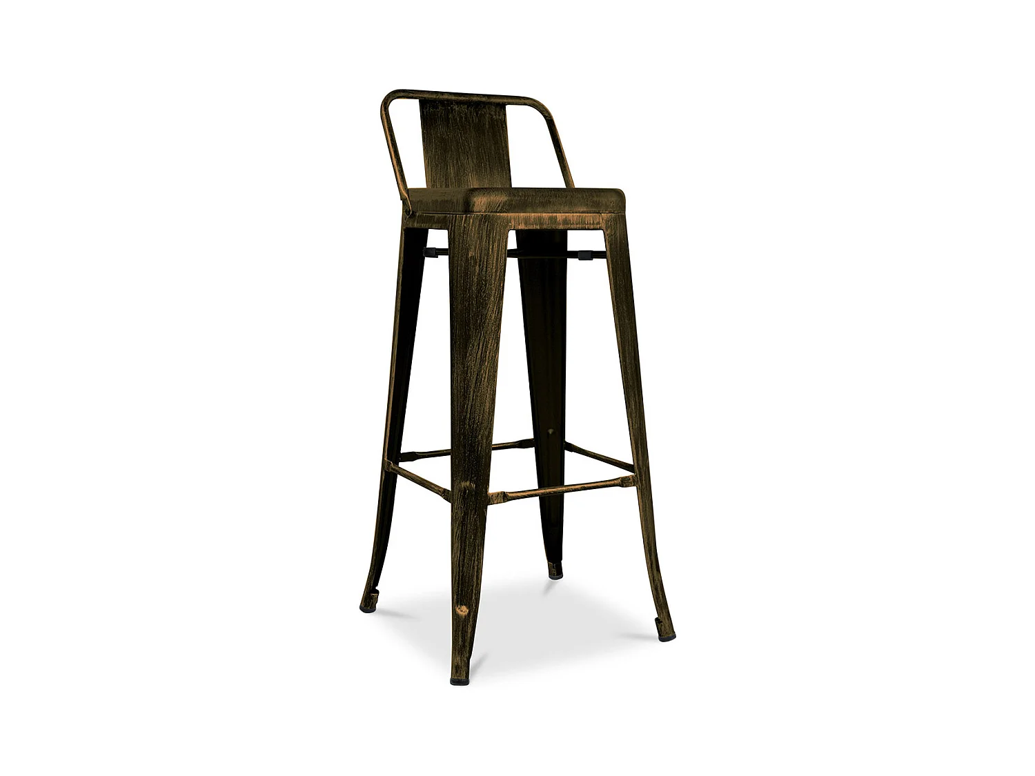 Tabouret de bar avec dossier - Design industriel - 76cm - Nouvelle édition - Stylix Bronze métallisé