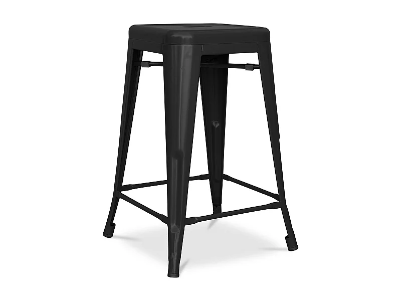 Sgabello da bar - Design industriale - Acciaio opaco - 60cm - Nuova edizione - Stylix