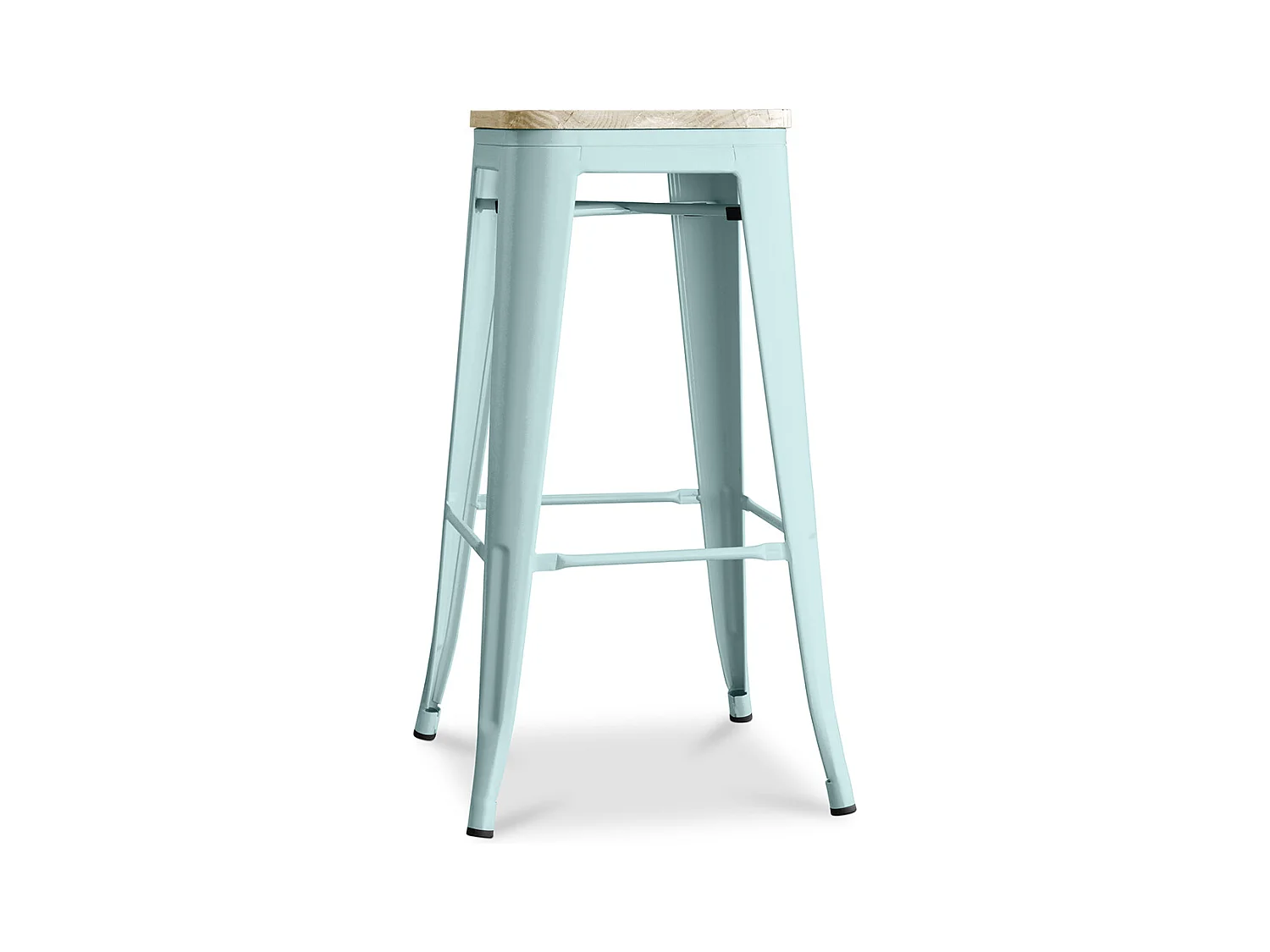 Tabouret de bar - Design industriel - Bois et acier - 76cm - Nouvelle édition - Stylix Vert pâle