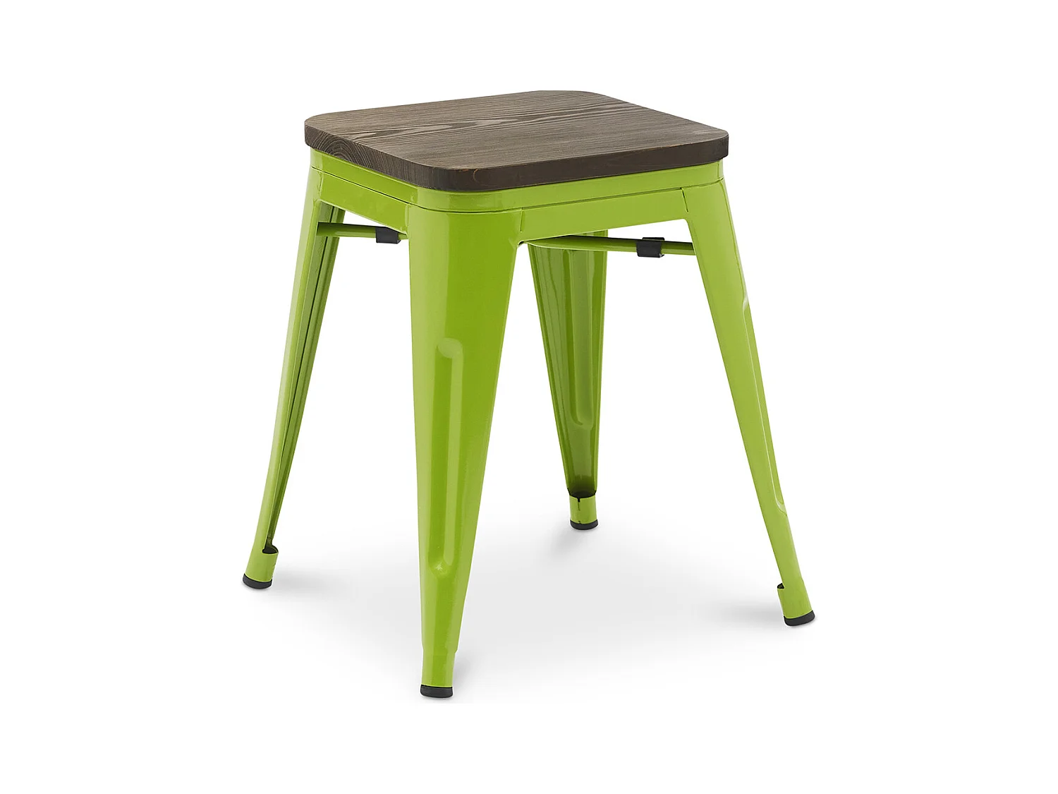 Tabouret de Bar Design Industriel - Bois & Métal - 45 cm - Nouvelle Edition - Stylix Vert clair