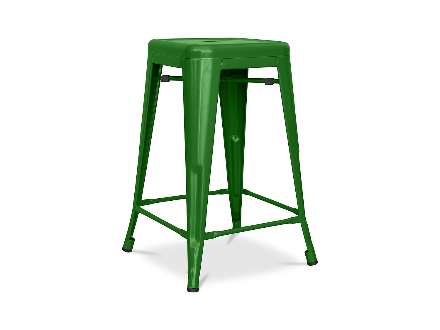 Tabouret de bar - Design industriel - Acier mat - 60cm - Nouvelle édition - Stylix Vert
