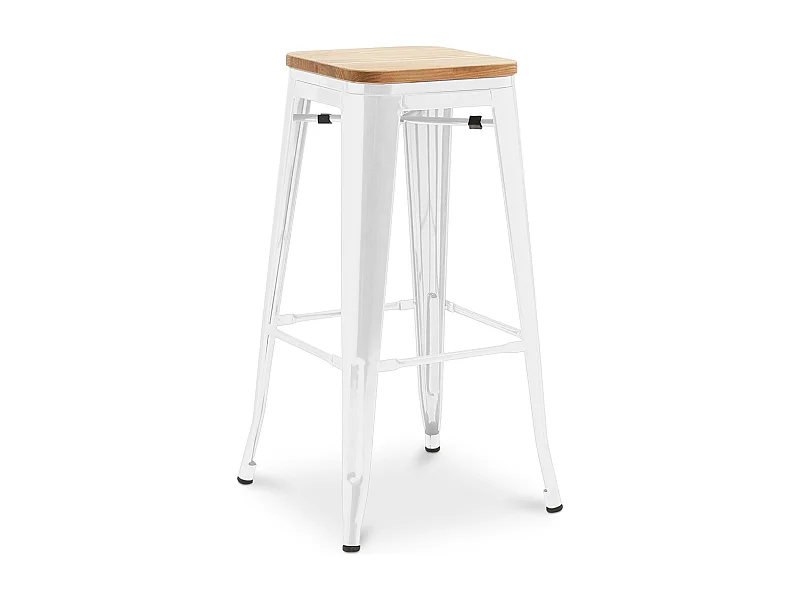 Sgabello da bar - Design industriale - Legno e acciaio - 76cm - Nuova edizione - Stylix