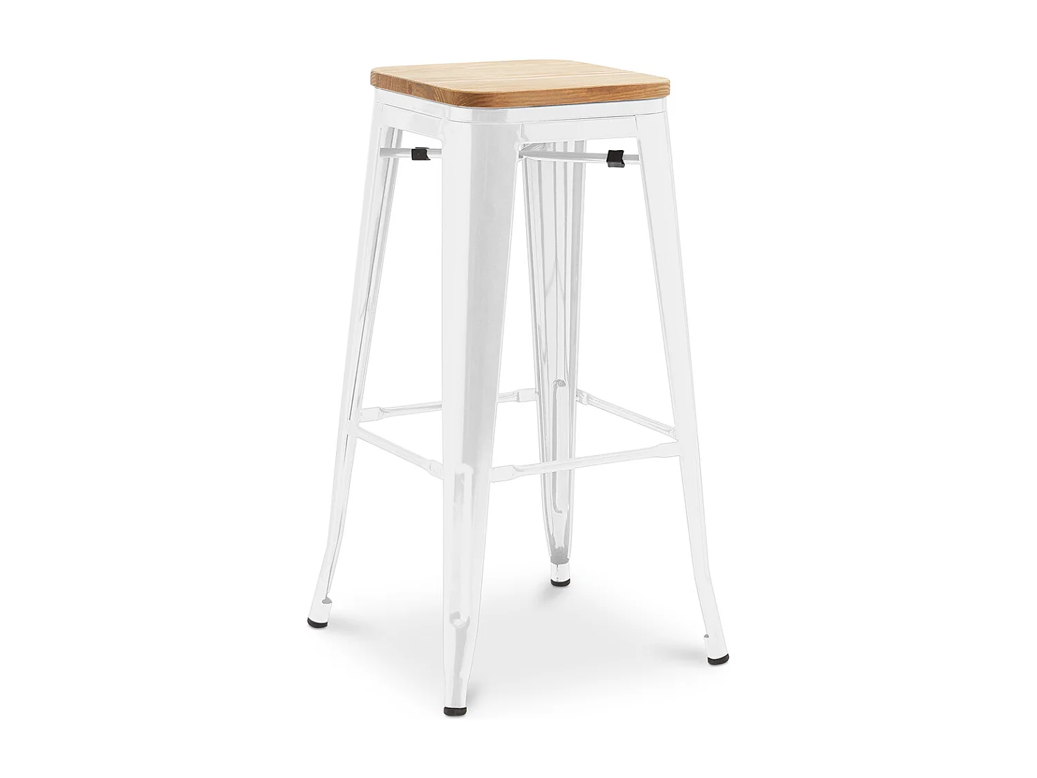 Sgabello da bar - Design industriale - Legno e acciaio - 76cm - Nuova edizione - Stylix