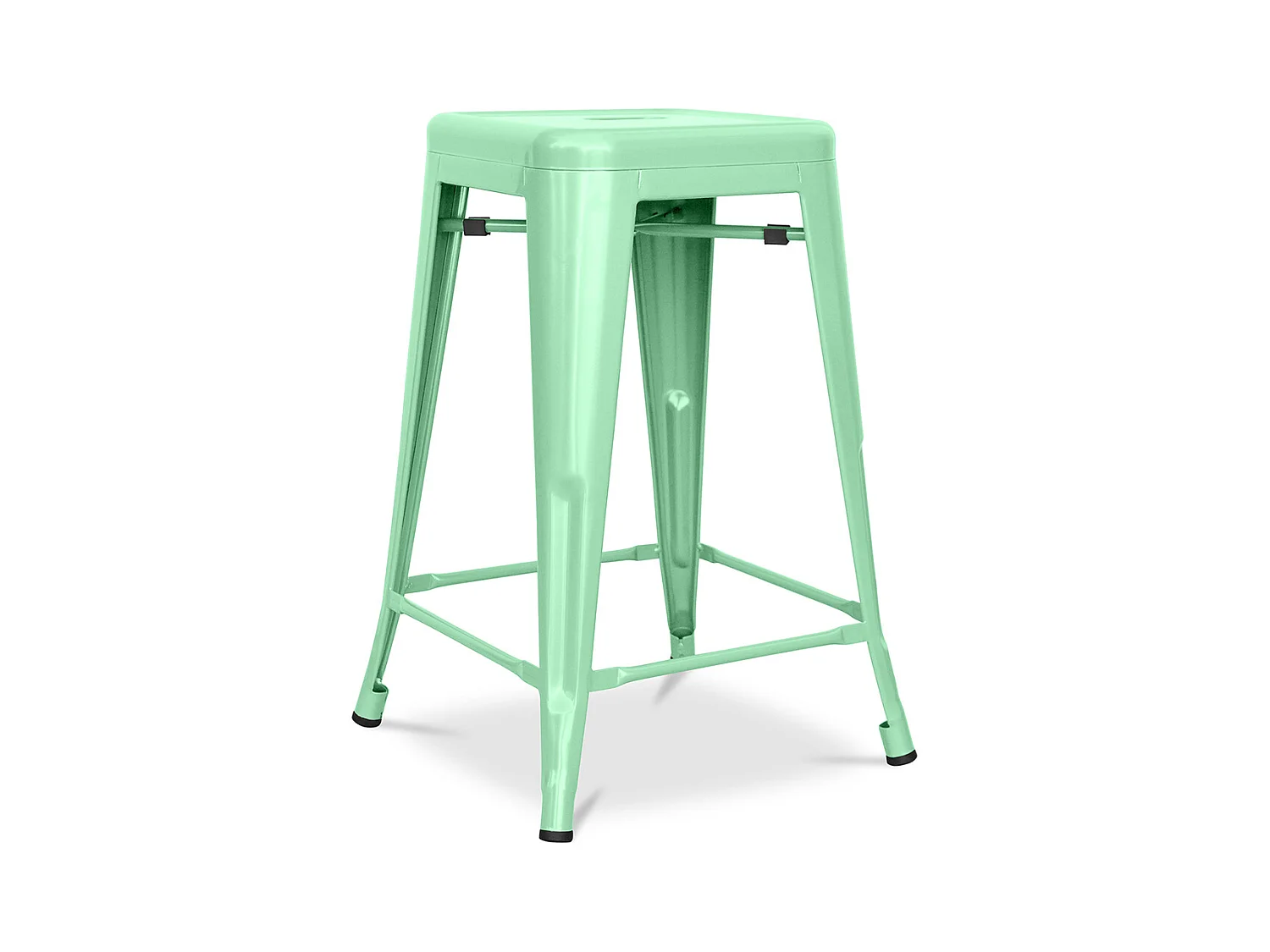 Tabouret de bar - Design industriel - Acier mat - 60cm - Nouvelle édition - Stylix Menthe