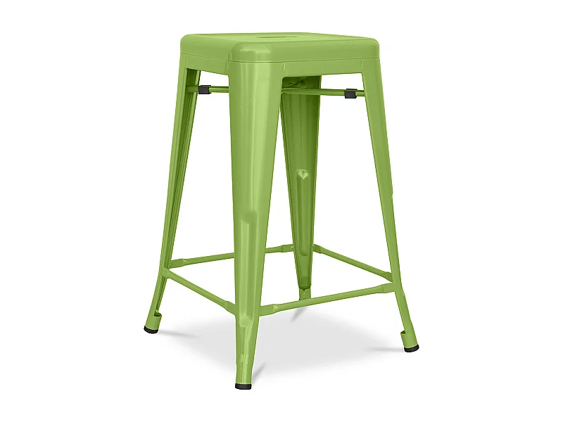 Tabouret de bar - Design industriel - Acier mat - 60cm - Nouvelle édition - Stylix Vert clair