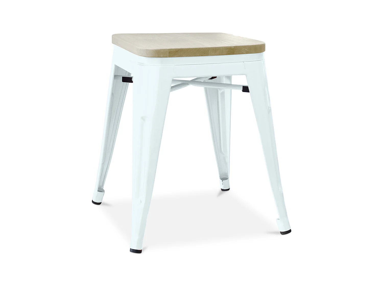 Tabouret de bar design industriel - Bois et acier - 45cm - Nouvelle édition - Stylix Bleu gris