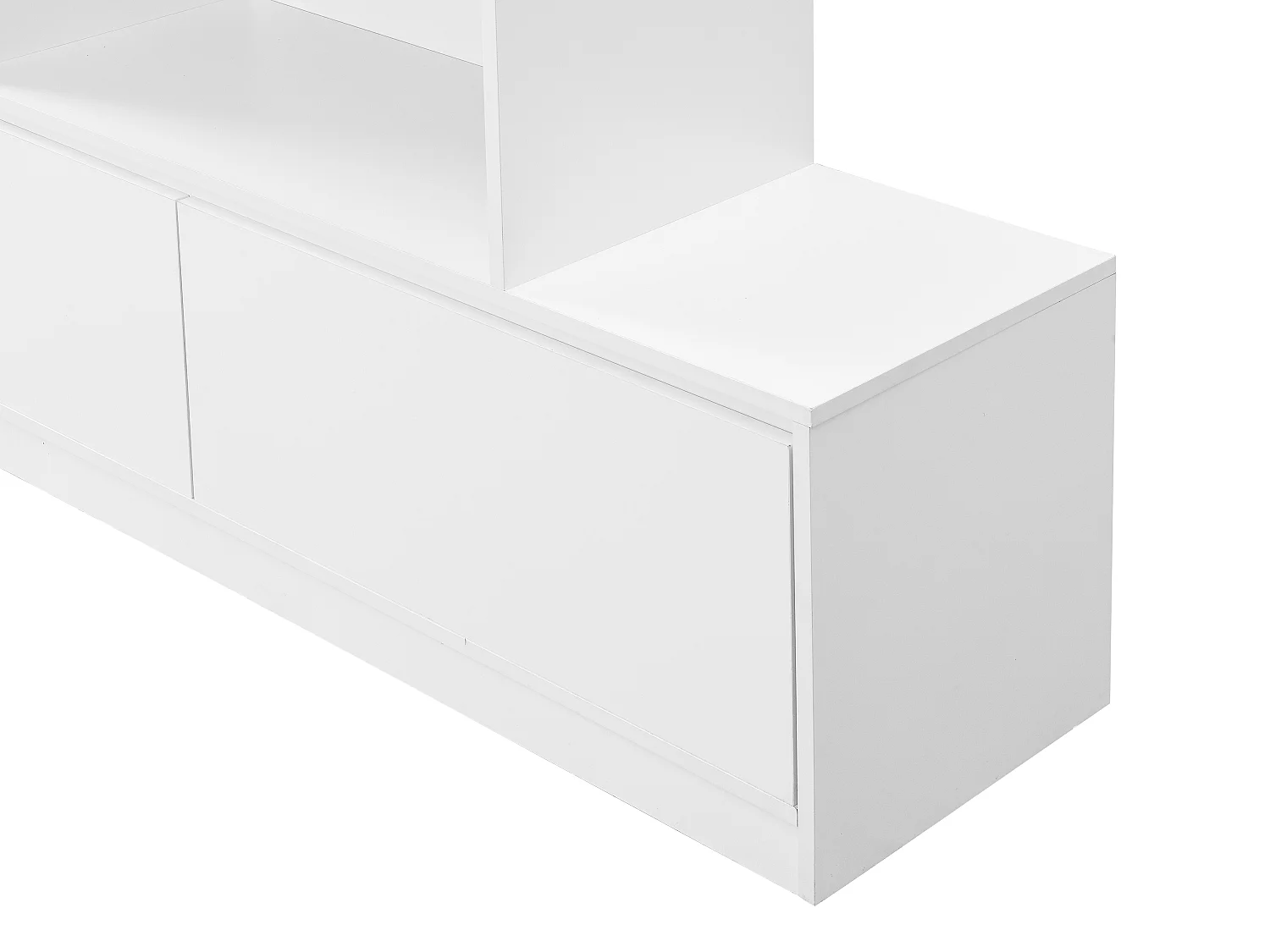 Meuble à chaussures 2 portes et 6 niches avec LEDs en MDF - Blanc - LOVILA