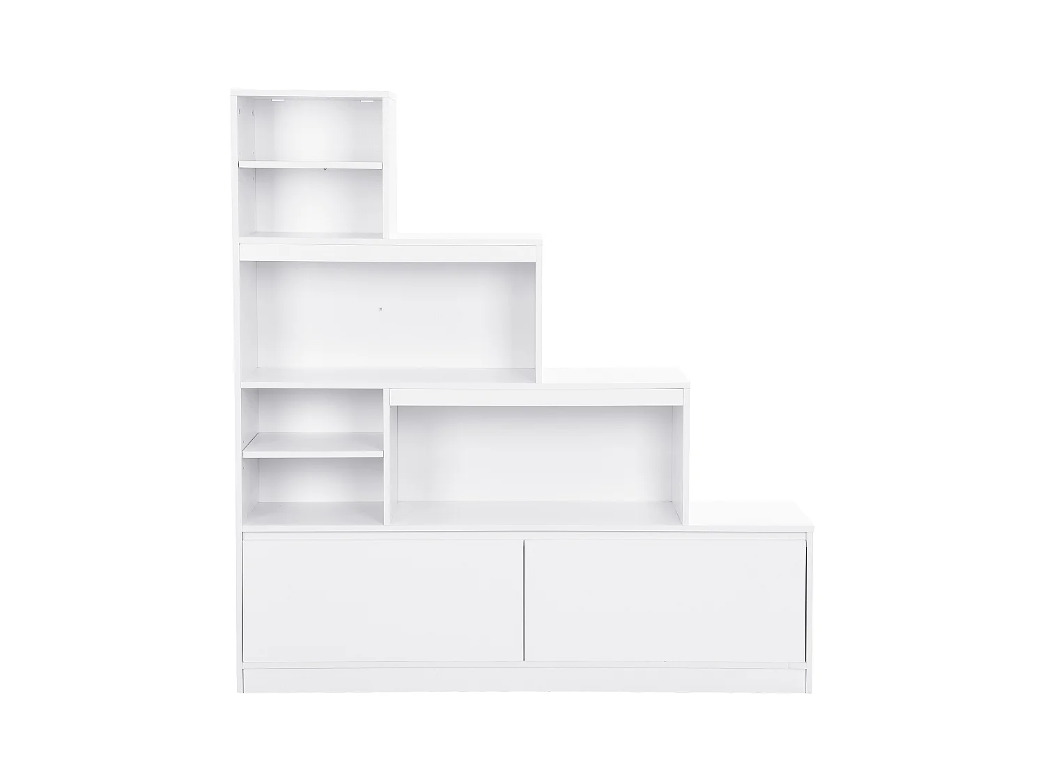 Szafka na buty z 2 zamykanymi schowkami i 6 wnękami z oświetleniem LED z MDF - Biały - LOVILA