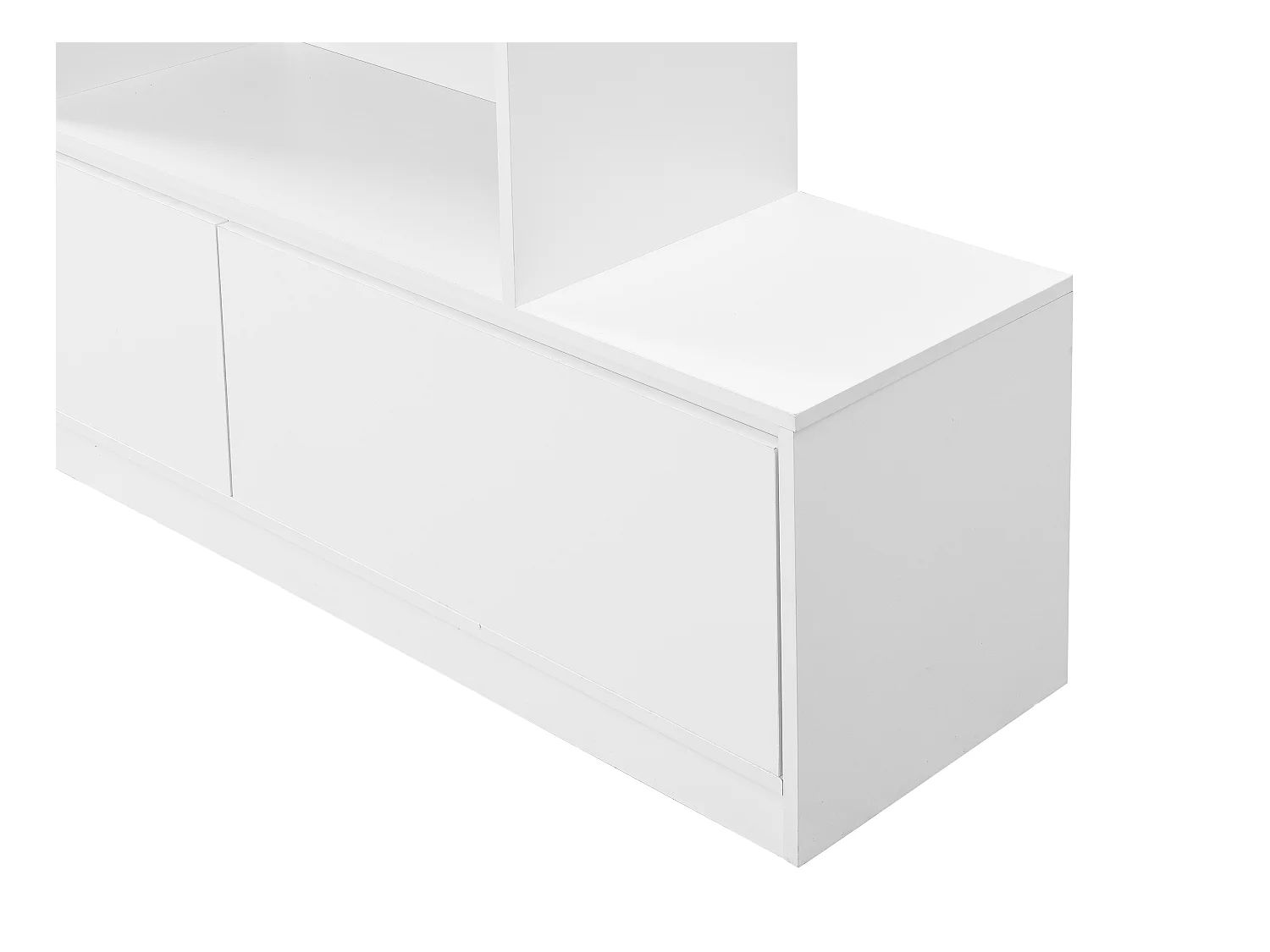 Szafka na buty z 2 zamykanymi schowkami i 6 wnękami z oświetleniem LED z MDF - Biały - LOVILA