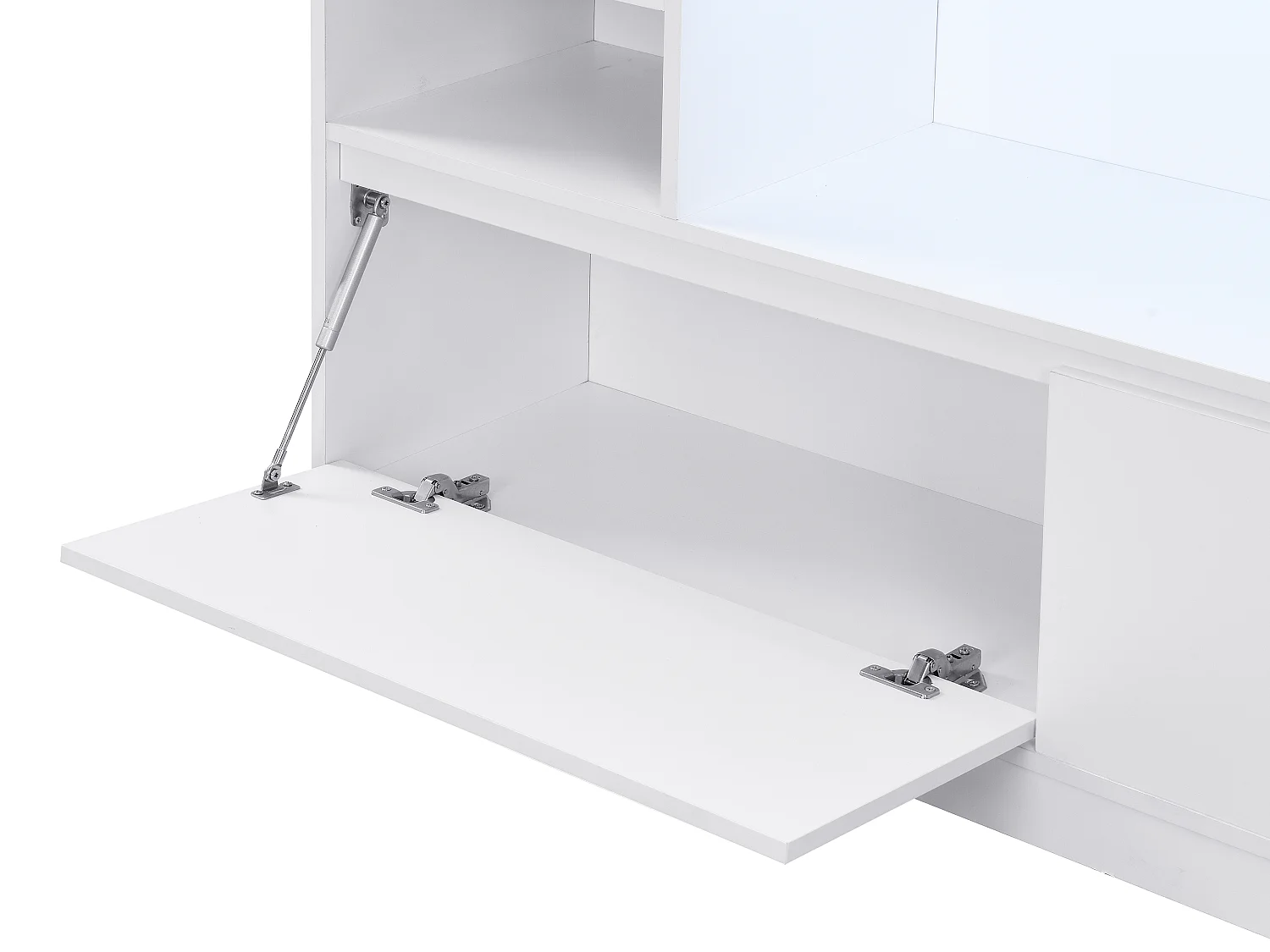 Schoenenmeubel met 2 deurtjes en 6 nissen met ledverlichting van mdf - Wit - LOVILA