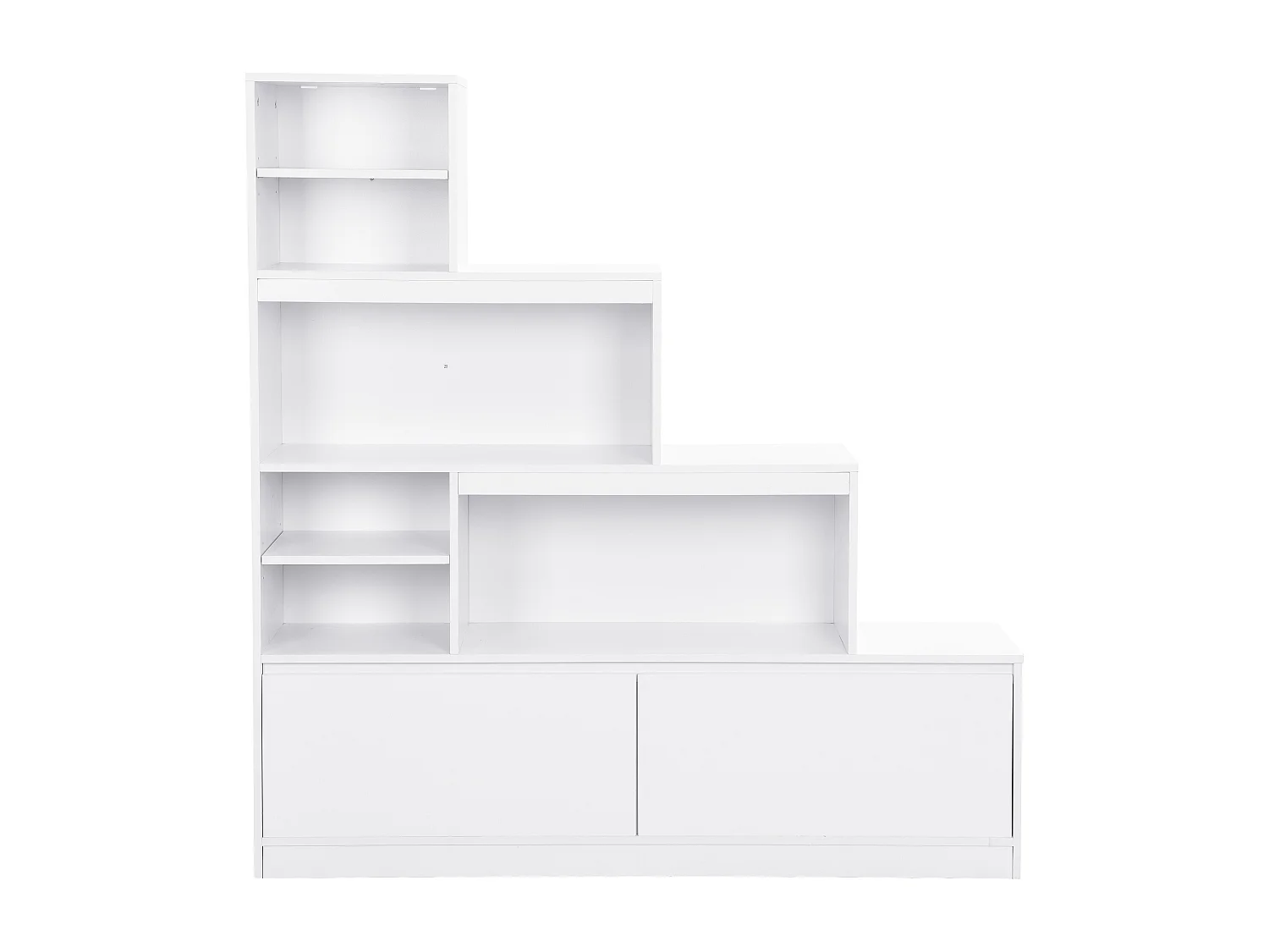 Schoenenmeubel met 2 deurtjes en 6 nissen met ledverlichting van mdf - Wit - LOVILA