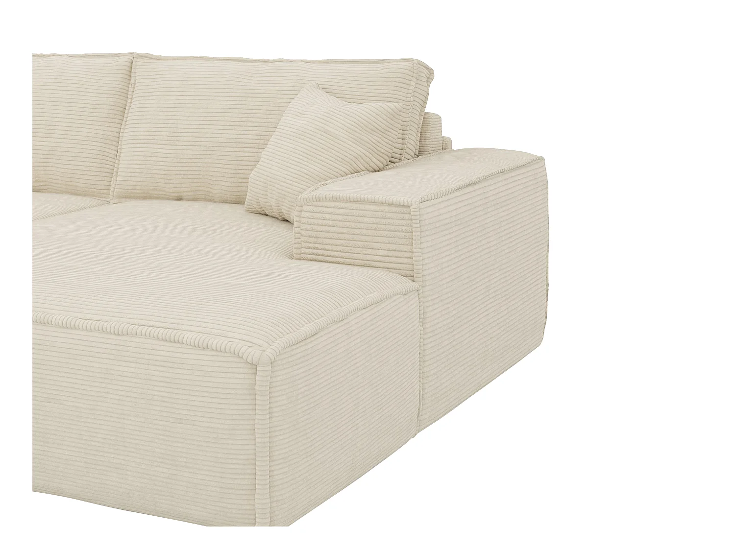 Divano letto angolare ribalta Posto letto 140 Mater. 13 memory foam Velluto coste Beige Angolo destra - AMELIA