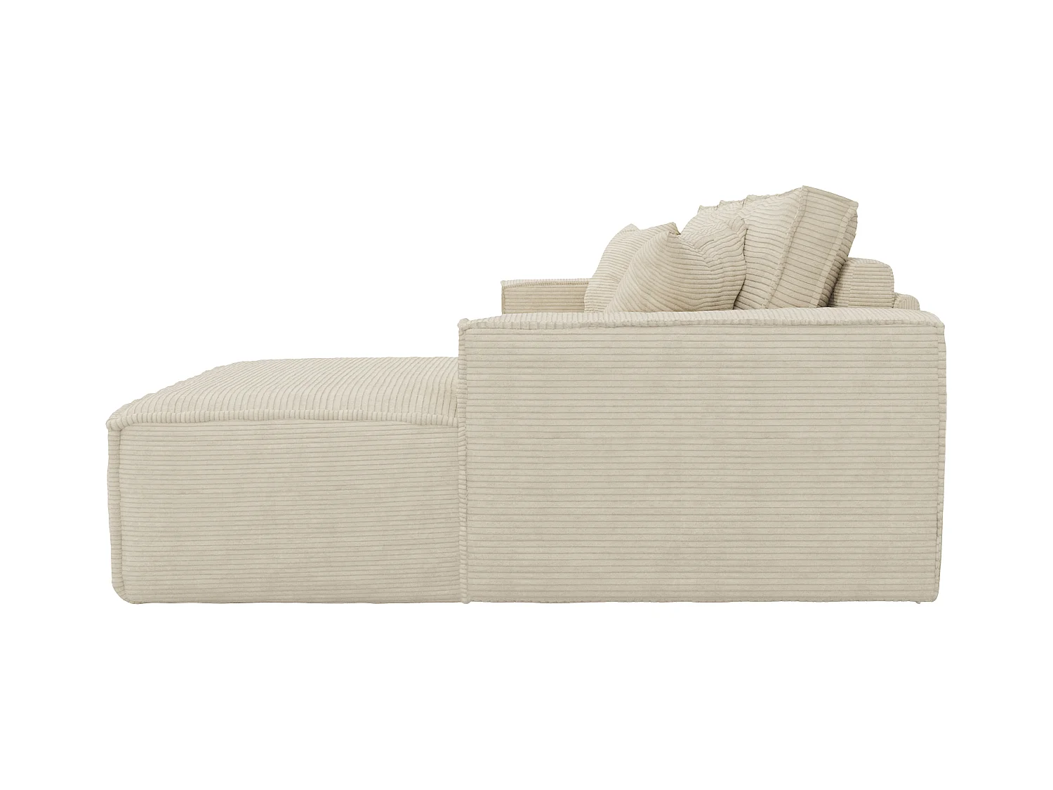 Divano letto angolare ribalta Posto letto 140 Mater. 13 memory foam Velluto coste Beige Angolo destra - AMELIA