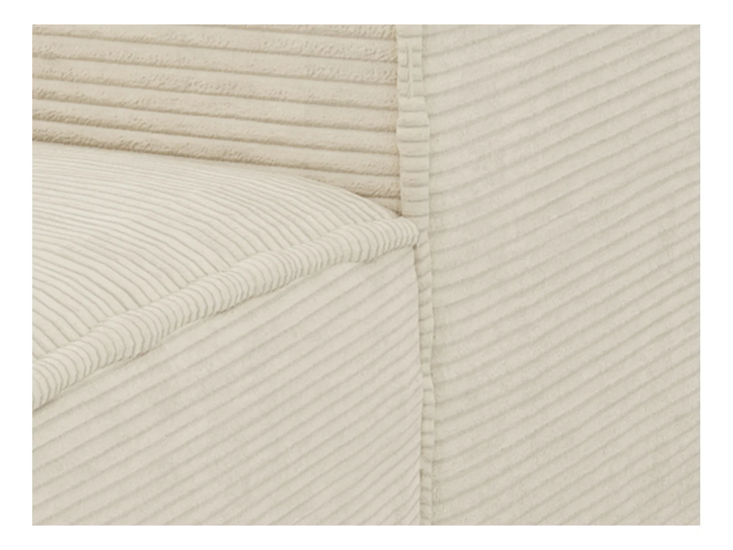 Kanapa narożna lewostronna rozkładana typu express z beżowego sztruksu - Miejsce do spania 140 cm - Materac 14 cm z pamięcią kształtu - AMELIA