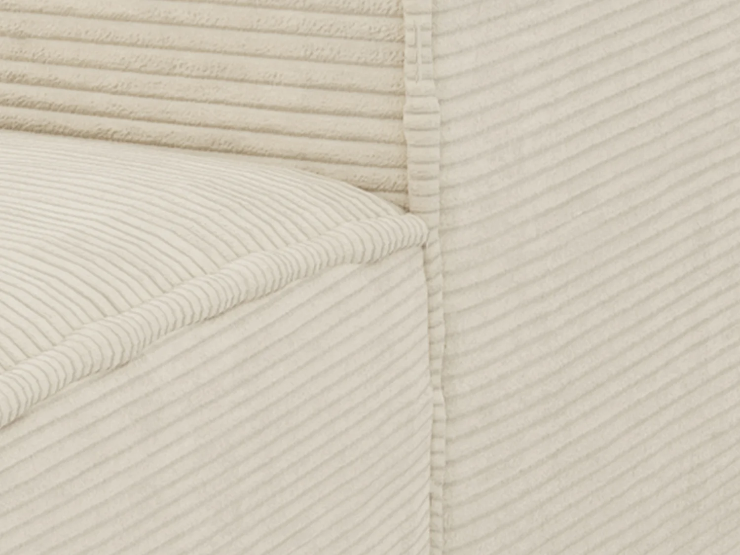 Eckschlafsofa mit Matratze - Ecke links - Cord - Beige - Liegefläche 140 cm - Matratze 13 cm mit Memory Schaum - AMELIA