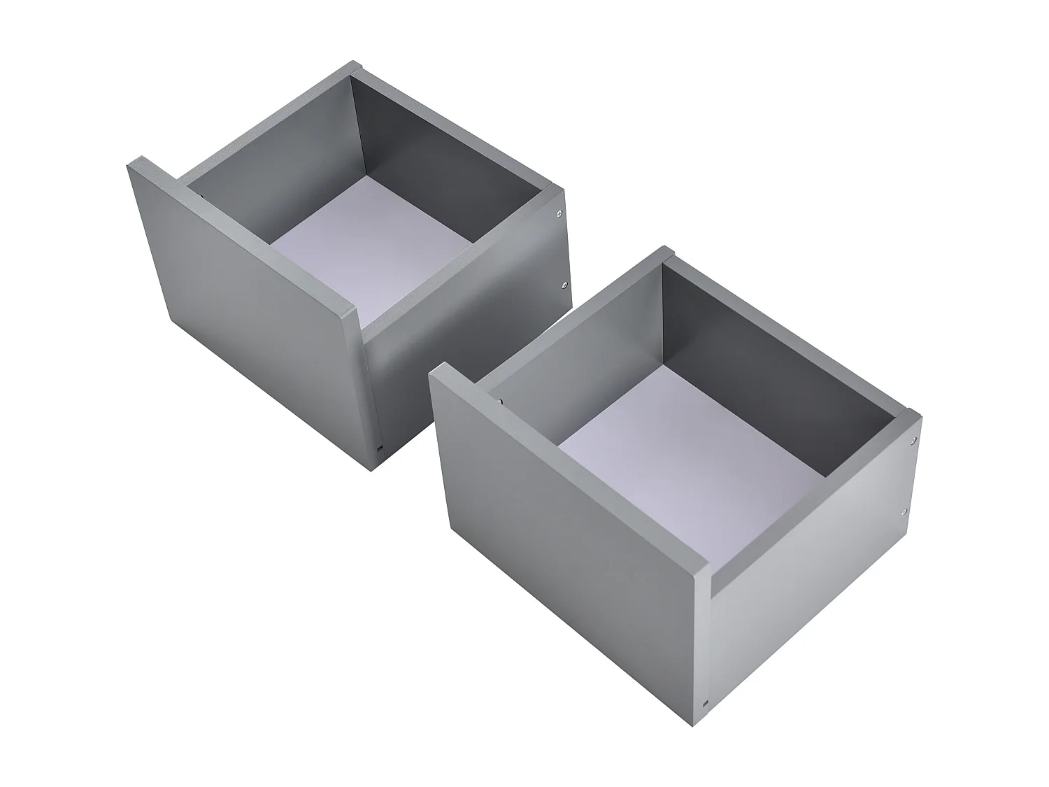 Lits superposés 2 couchages 90 x 200 cm avec 2 tiroirs, barrières de sécurité et sommier à lattes, gris