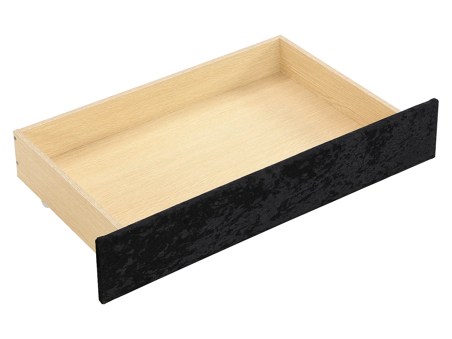 Bed met hoofdeinde - 2 lades - 180 x 200 cm - fluweel en hout - lattenbodem - zwart