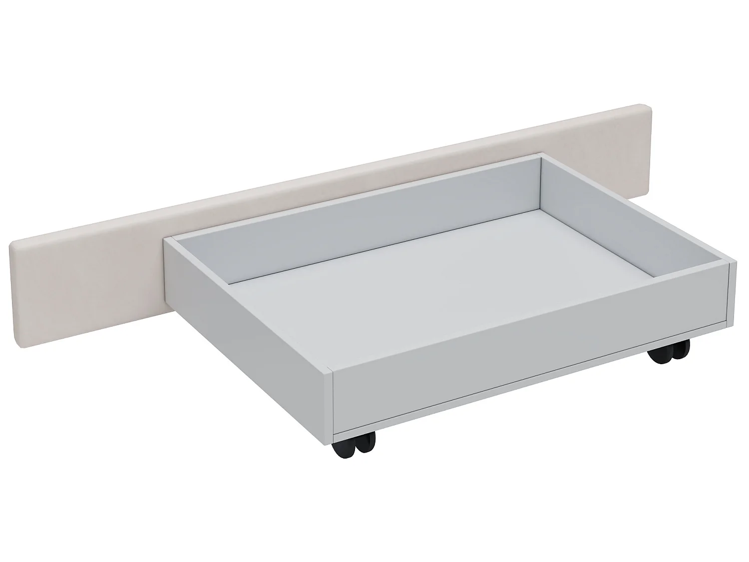 Lit avec tête de lit et rangement - 180 x 200 cm - 4 tiroirs - tissu velours - éclairage led - sommier à lattes - beige