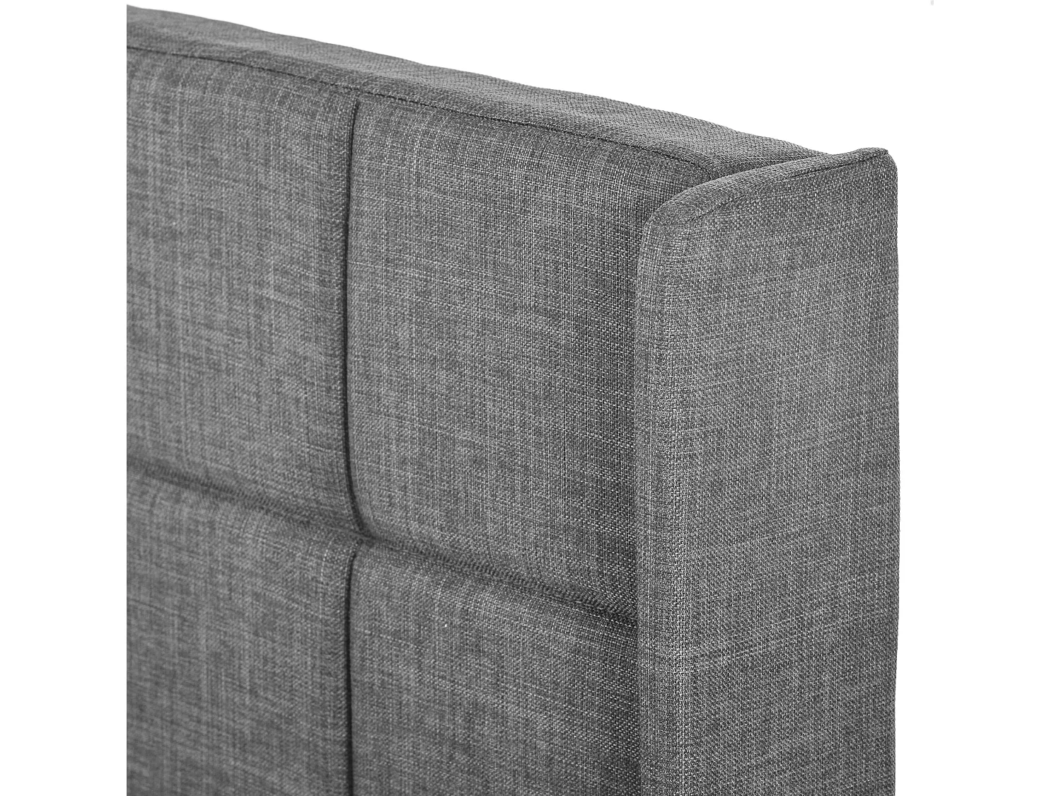 Cama com cabeceira ajustável - 90 x 200 cm - tecido de linho - base de ripas - cinza