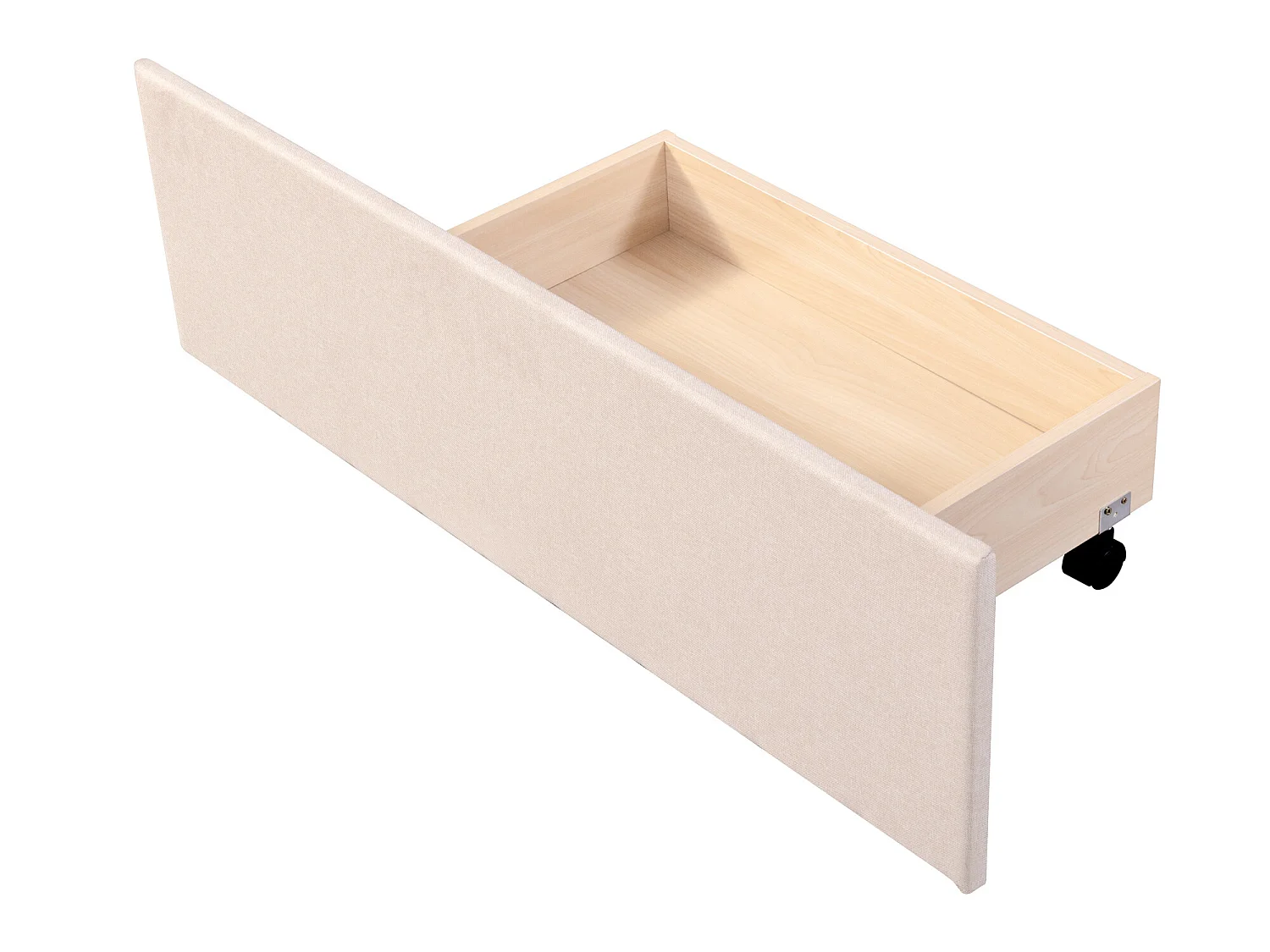 Bed met verstelbaar hoofdeinde en 4 lades - 140 x 200 cm - linnen stof - LED verlichting - lattenbodem - beige