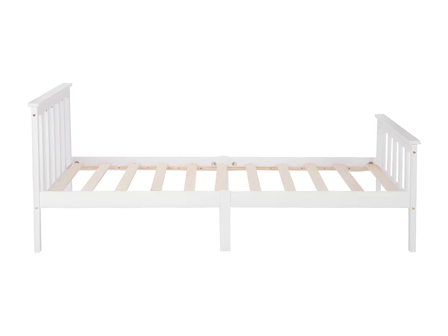 Bed met hoofdeinde - 90 x 200 cm - grenen - lattenbodem - wit