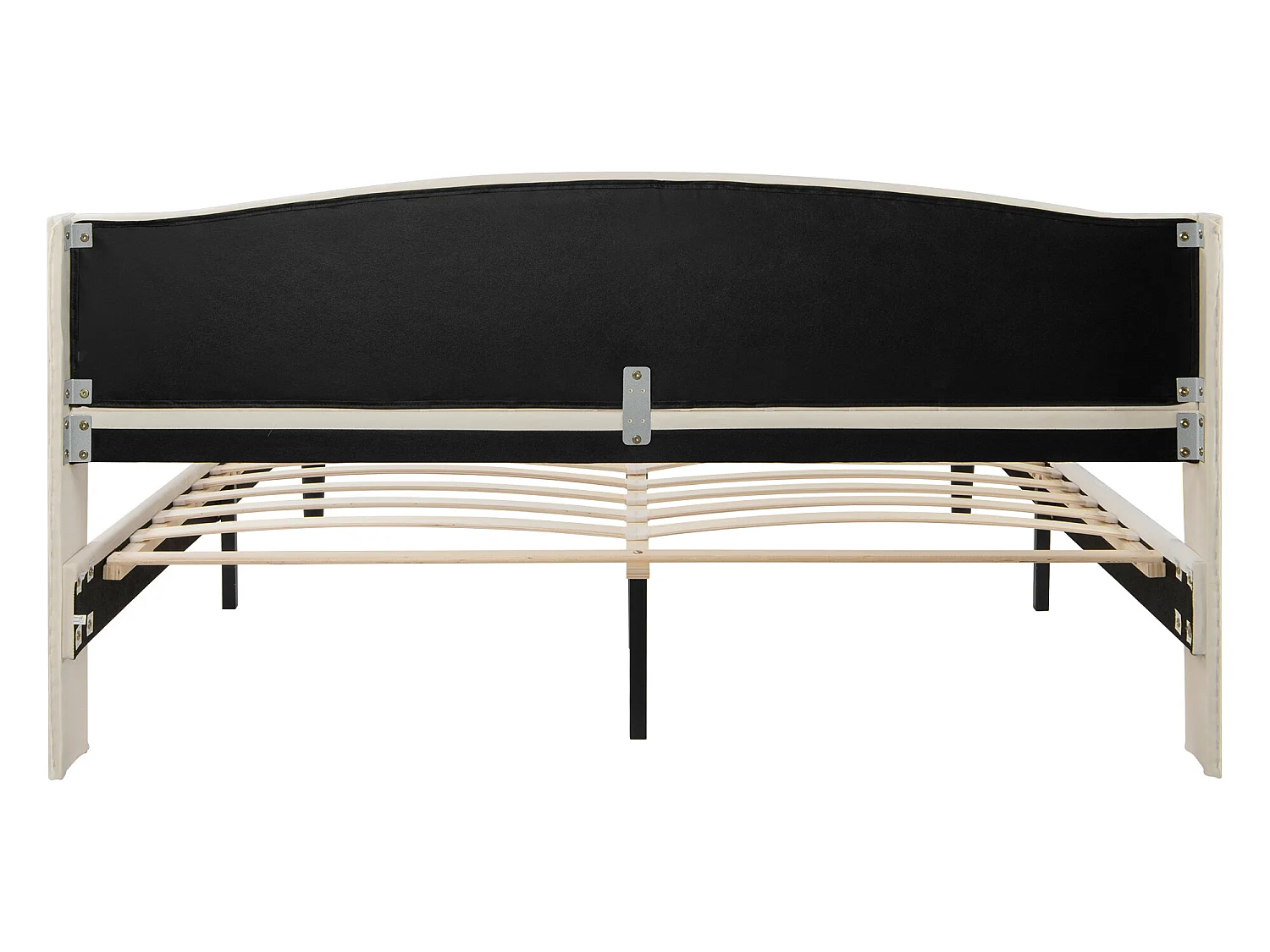 Lit coffre 180 x 200 cm - lit adulte en velours avec sommier à lattes et tête de lit - style scandinave - coloris beige