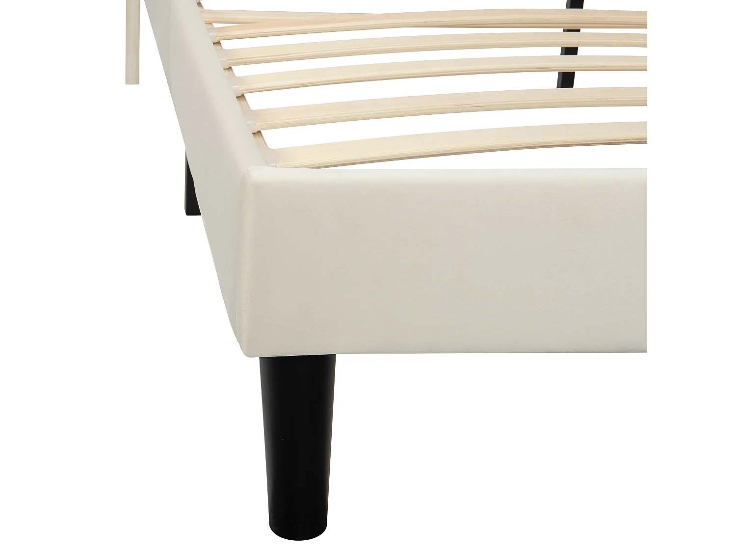 Lit coffre 180 x 200 cm - lit adulte en velours avec sommier à lattes et tête de lit - style scandinave - coloris beige
