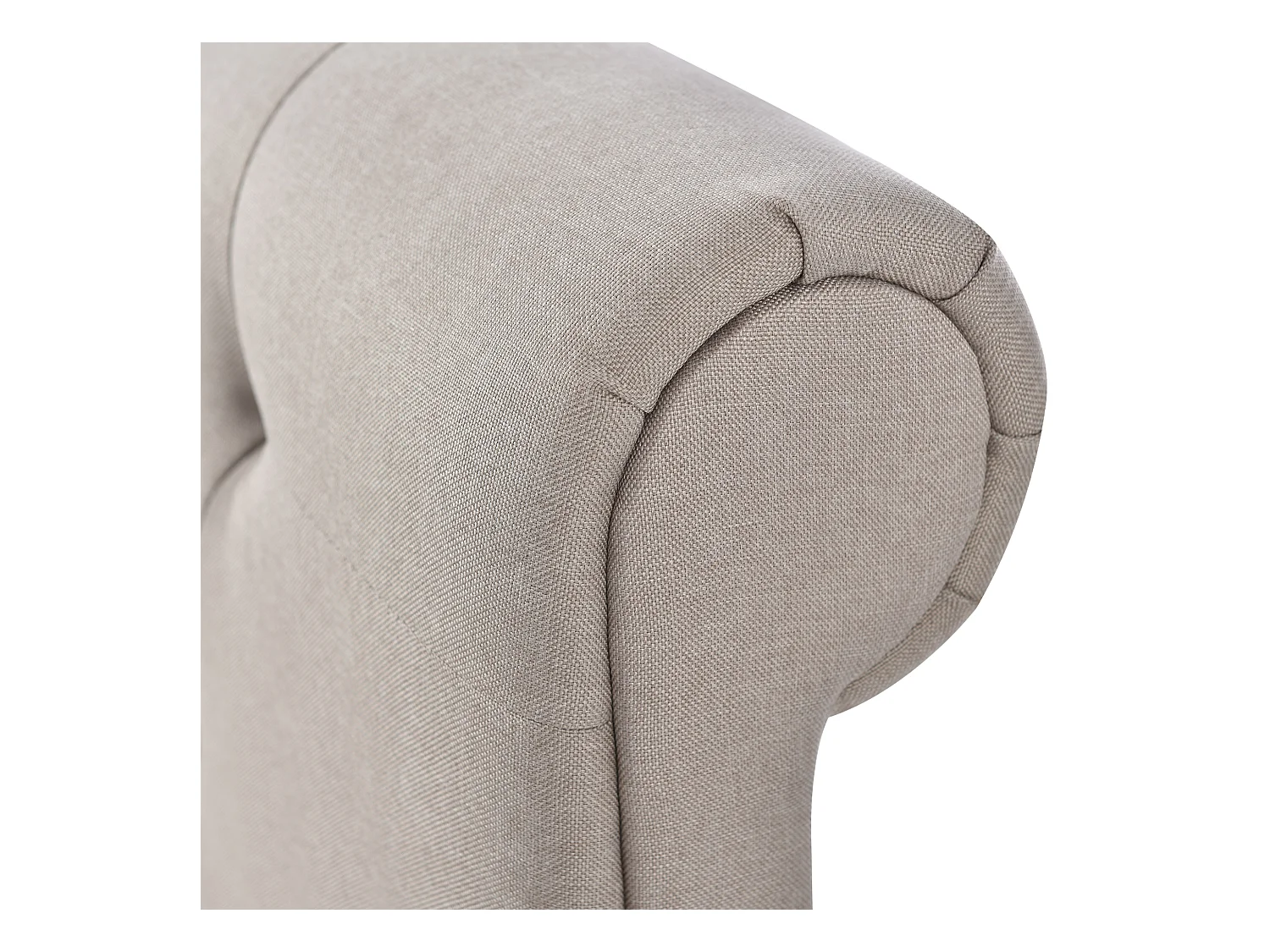 Lit coffre avec rangement - 140 x 200 cm - tissu lin - sommier à lattes - coloris naturel