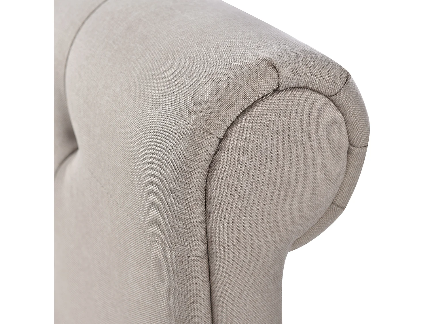 Lit coffre avec rangement - 140 x 200 cm - tissu lin - sommier à lattes - coloris naturel