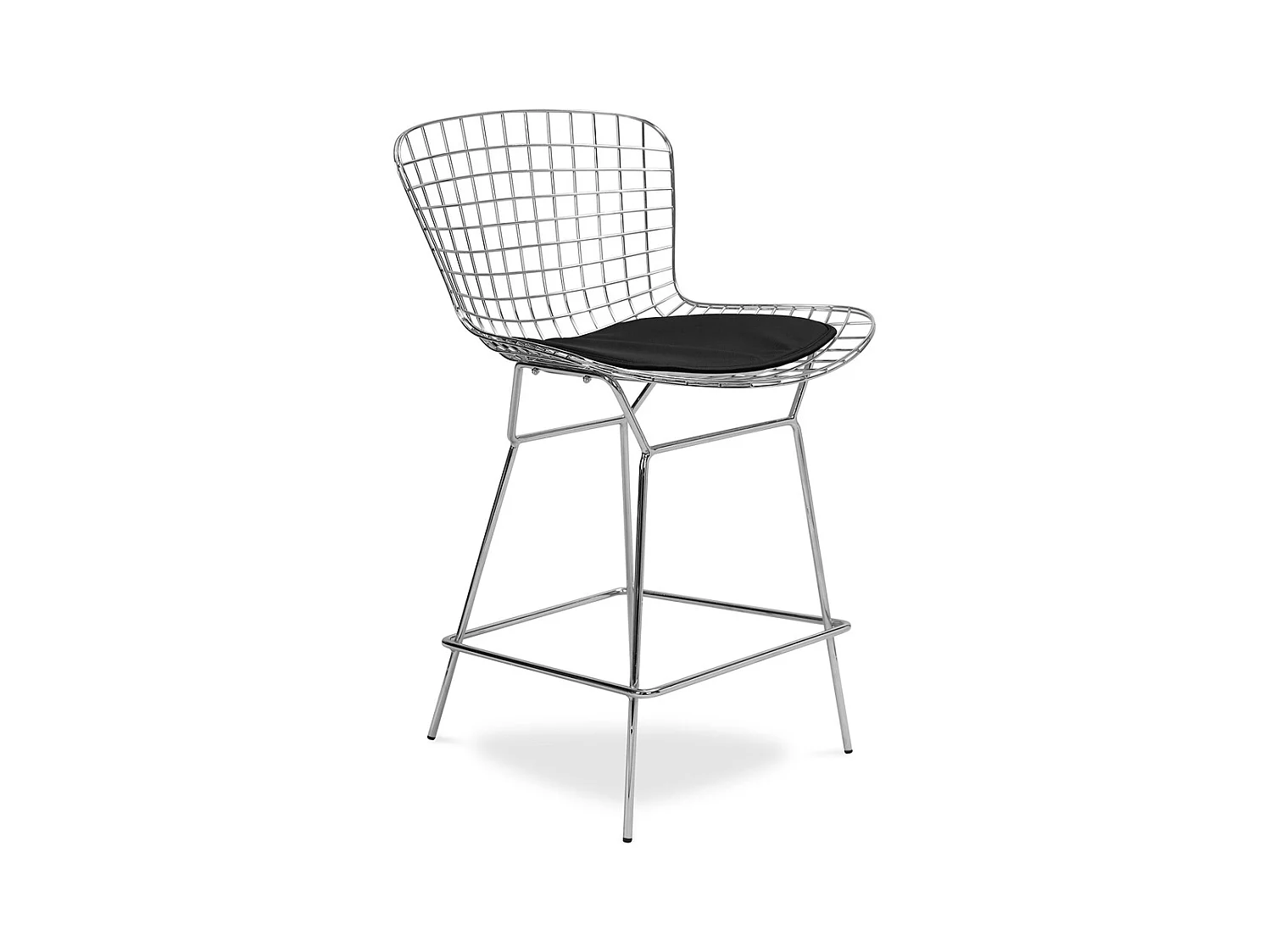 Tabouret Design Grille Métallique - Lived Noir