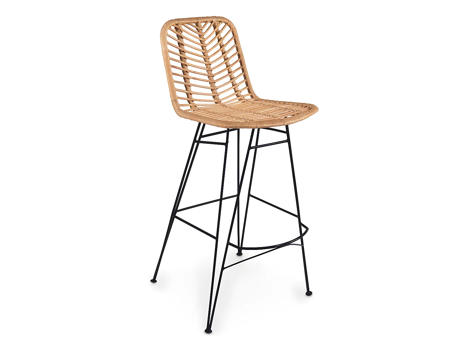 Tabouret de bar en rotin - Style Boho Bali - Tray Naturel