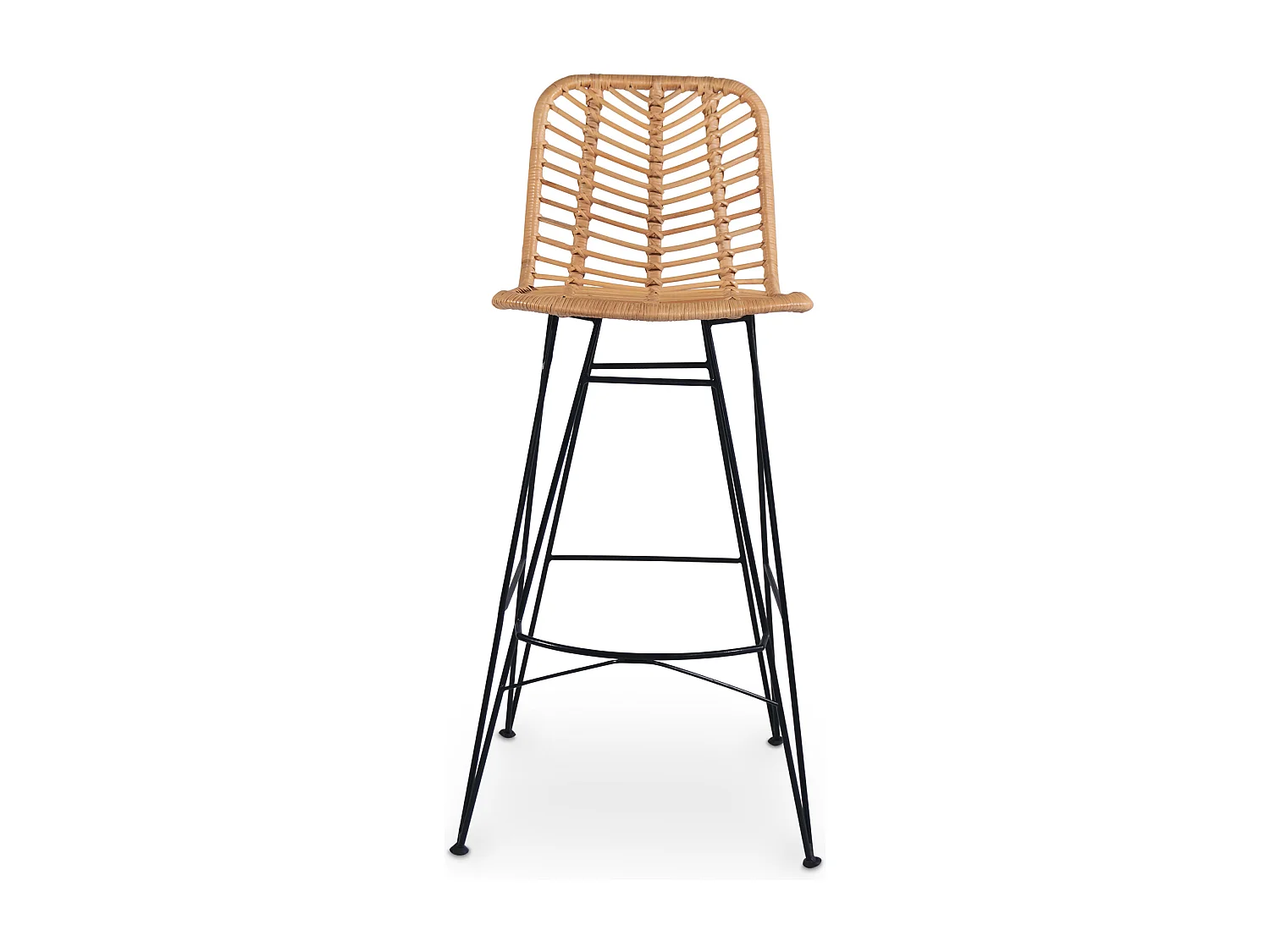 Tabouret de bar en rotin - Style Boho Bali - Tray Naturel