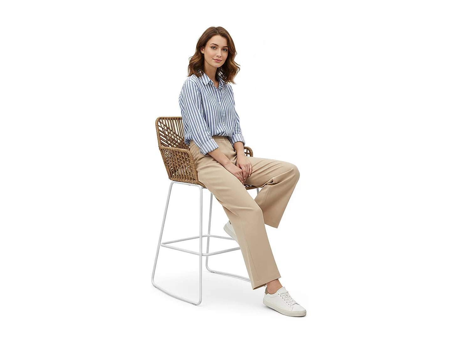 Tabouret Design Boho Bali en Rotin - 75cm - Tale Noir