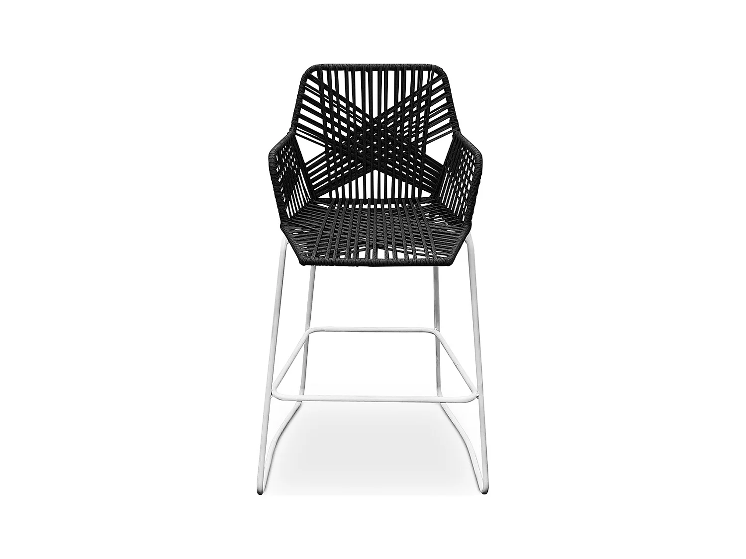 Tabouret Design Boho Bali en Rotin - 75cm - Tale Noir