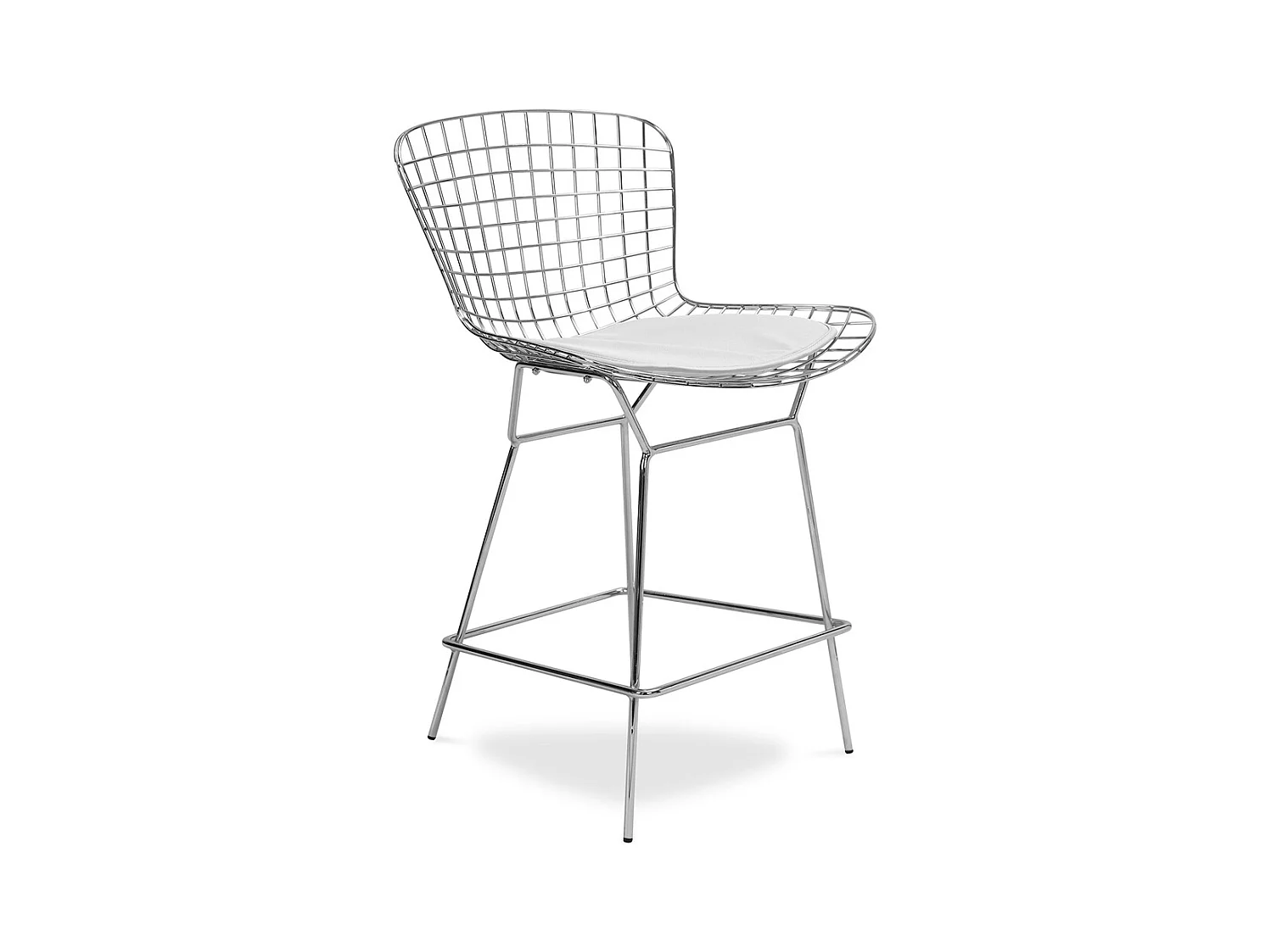 Tabouret Design Grille Métallique - Lived Blanc
