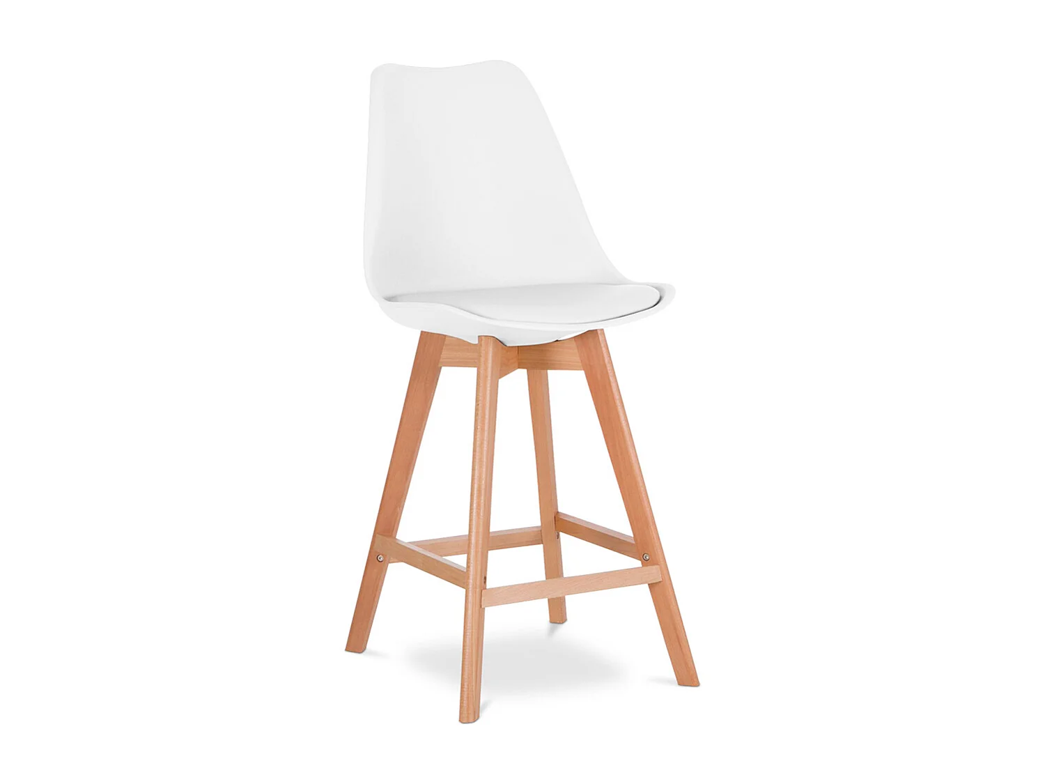 Taburete Estilo Escandinavo - Patas de Madera - Denisse