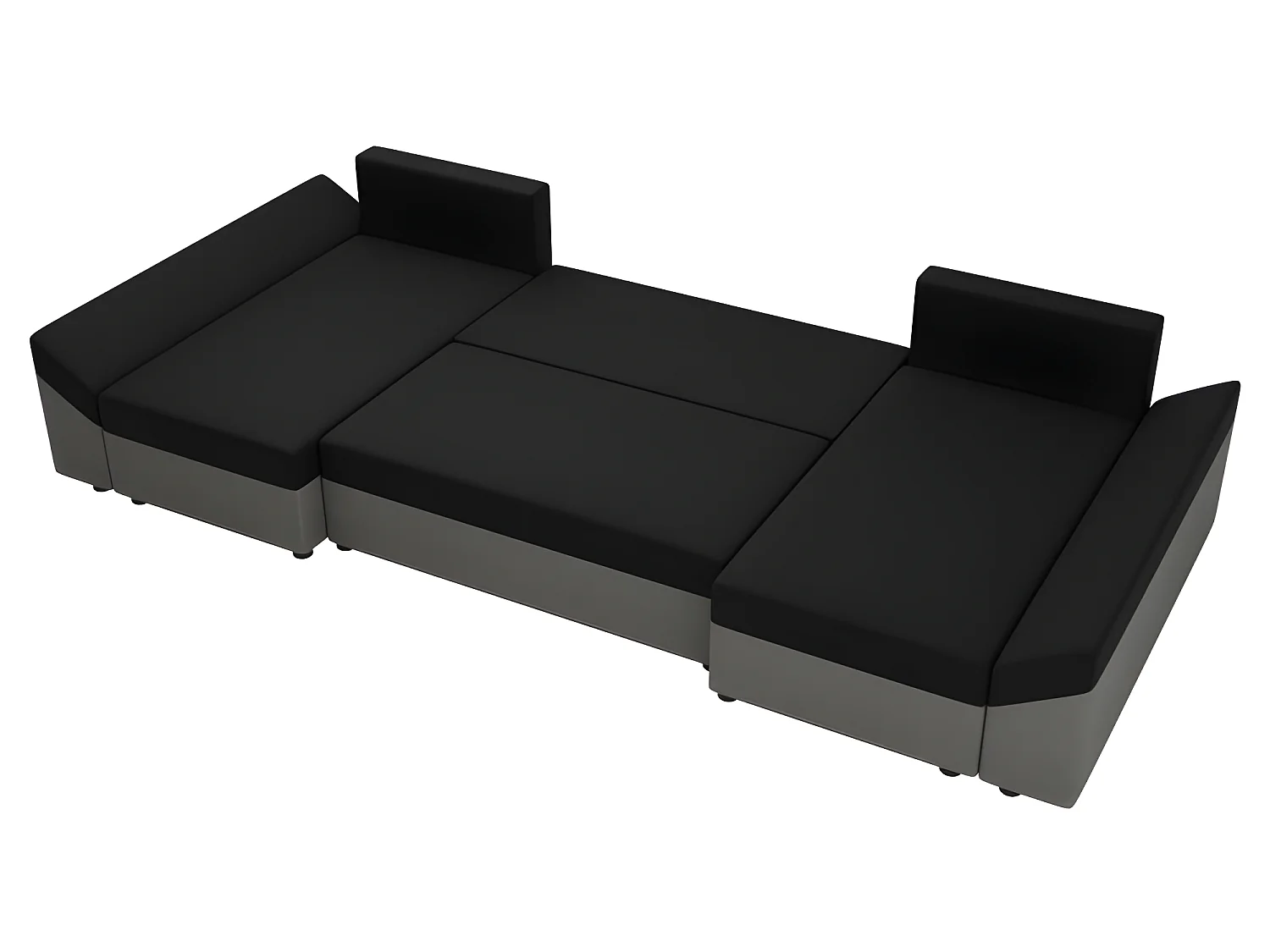 Canapé d'angle panoramique DANY en U en velours côtelé gris