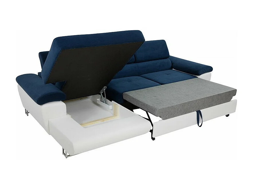 Canapé d'angle Comfivo 192, Gris, Fonction de couchage, Boîte de literie, 275x170x71cm