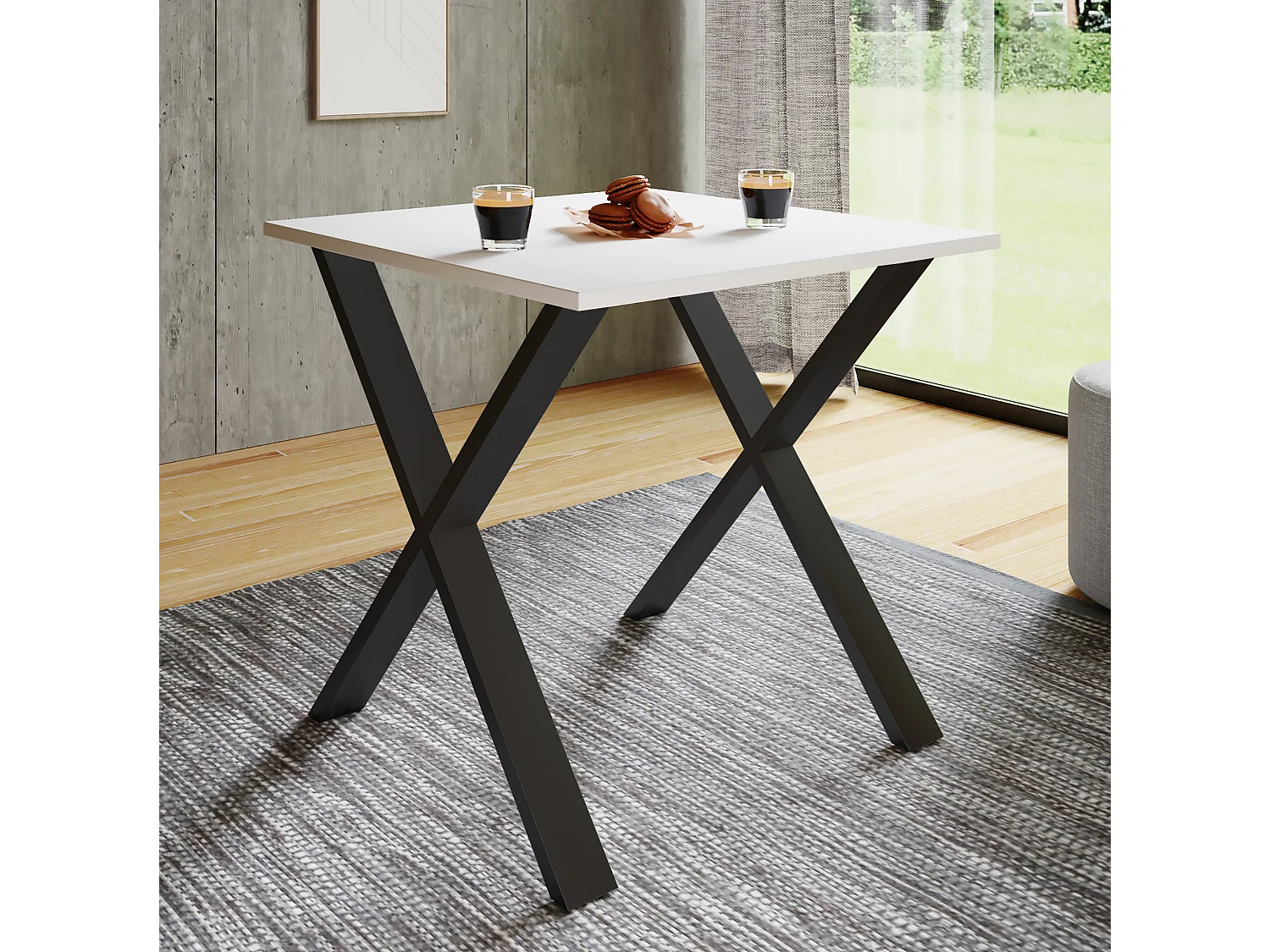Dining table Xona Black / White H. 76 x W. 80 x D. 50 cm
