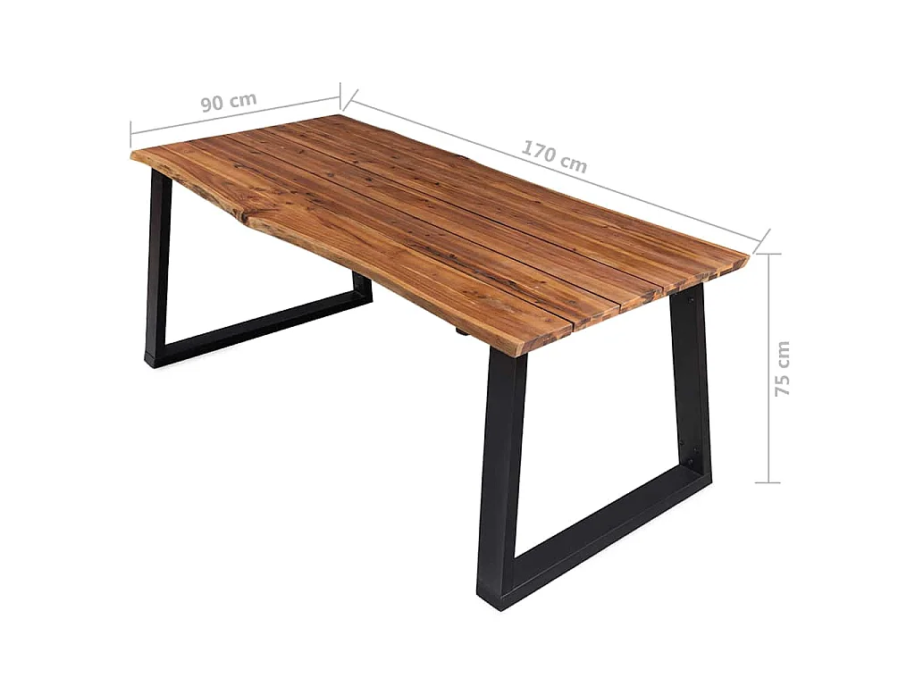 Table à manger 170x90x75 cm Bois d'acacia massif