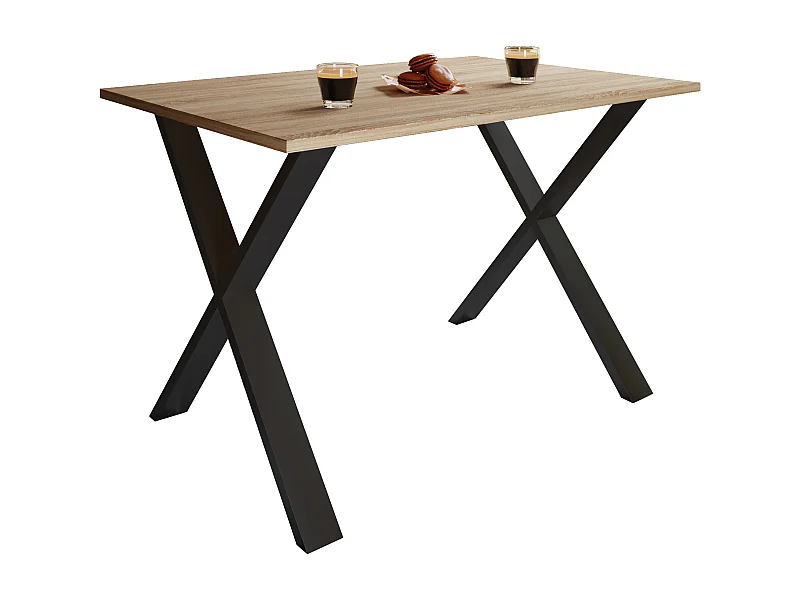 Dining table Xona Black / Sonoma oak H. 76 x W. 110 x D. 50 cm
