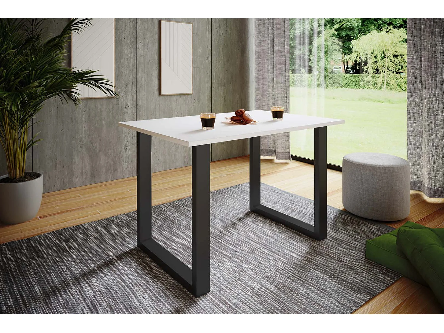 Dining table Xona Black / White H. 76 x W. 110 x D. 50 cm
