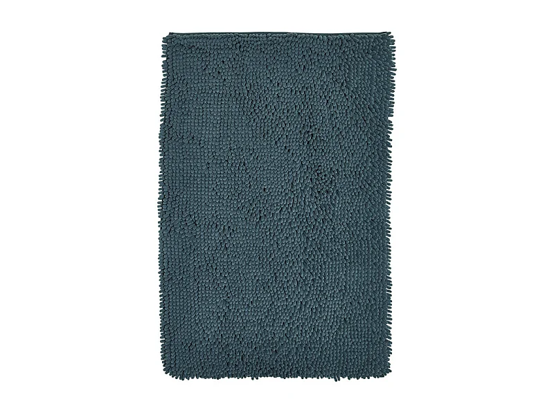 Tapis de bain 100% polyester avec motif bigoudis, 1700 grammes m2 Bleu Pétrole