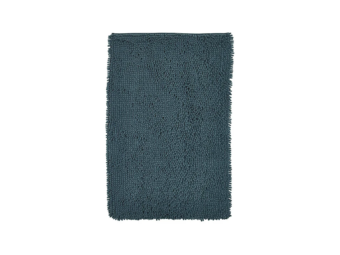 Tapis de bain 100% polyester avec motif bigoudis, 1700 grammes m2 Bleu Pétrole