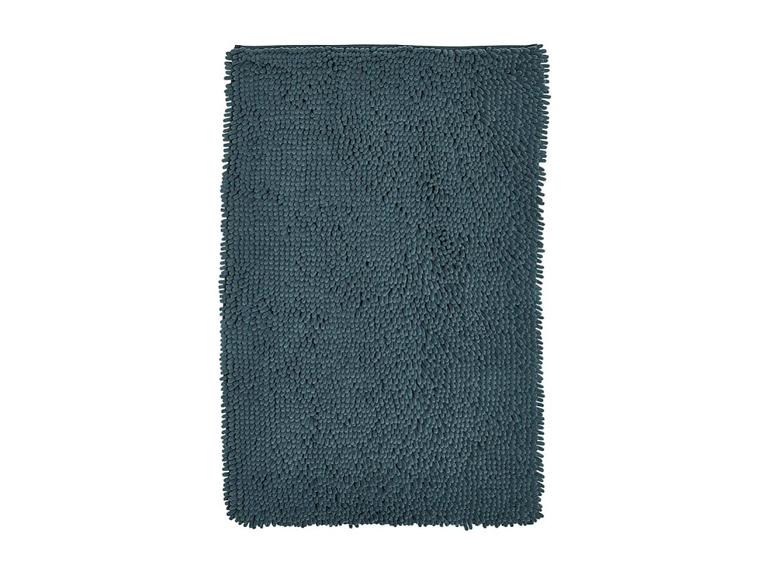 Tapis de bain 100% polyester avec motif bigoudis, 1700 grammes m2 Bleu Pétrole
