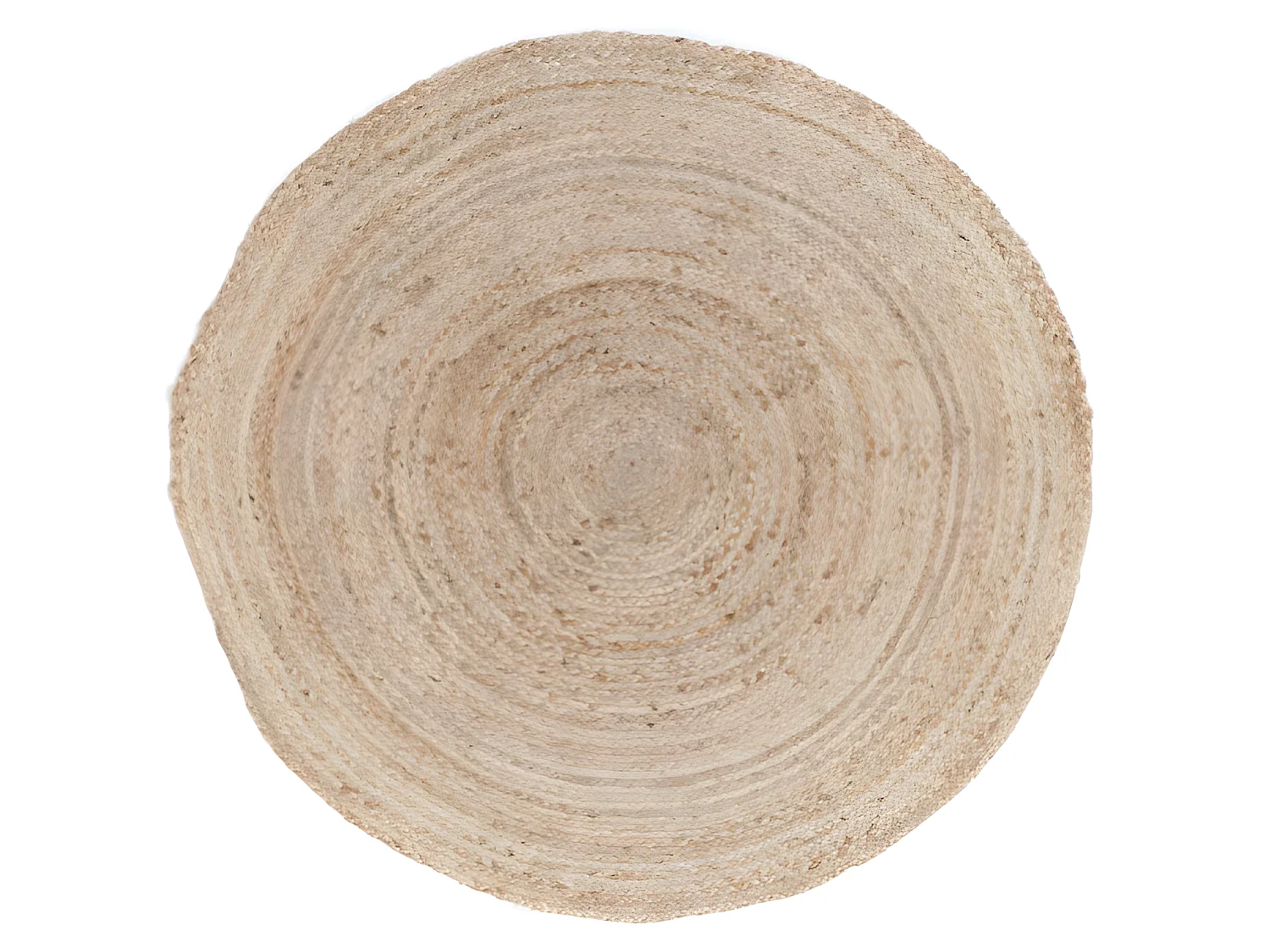 Effen rond jute vloerkleed