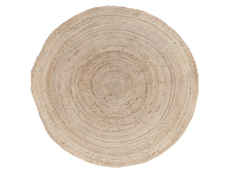 Effen rond jute vloerkleed