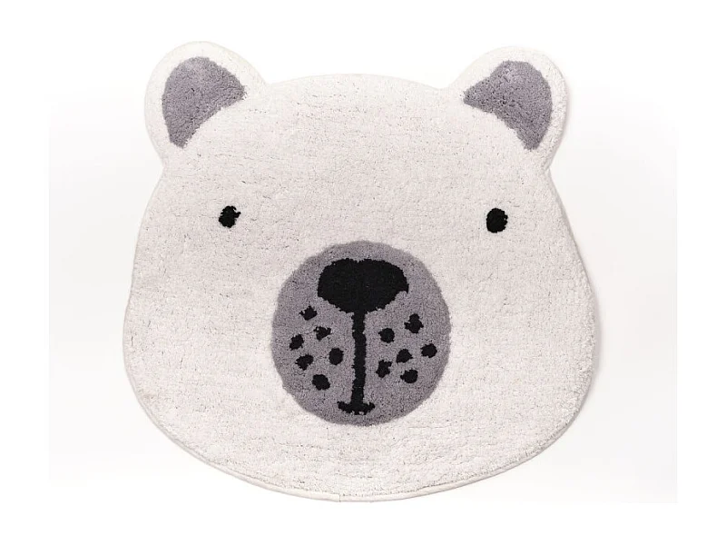 Tapis pour enfants design animal, tissu touffeté en coton. M/Ours 50x60cm